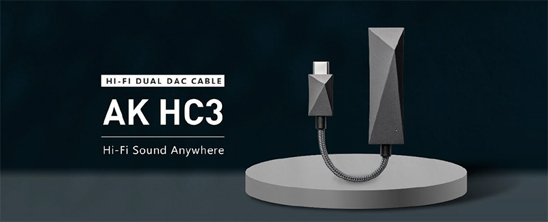 Hi-Fi Sound Anywhere ESS ES9219MQデュアルDAC搭載、3.5mm4極マイク入力とMQAに対応『AK HC3』