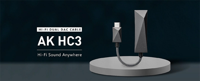 アユート、大人気のHi-FiポータブルUSB-DACシリーズ第3弾『AK HC3』をリリース！（ESS ES9219MQデュアルDAC搭載、3.5mm4極マイク入力とMQAに対応）