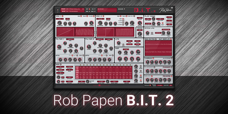 ディリゲントから16ボイス・2オシレーターのバーチャルアナログシンセサイザーRob Papen「Rob Papen BIT2」がリリースされた。