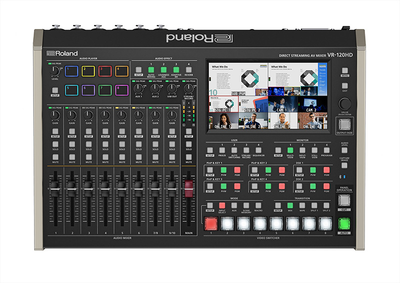 ローランドからイベントでの映像演出や音声調整、収録、ライブ配信まで1台で行えるダイレクト・ストリーミングAVミキサー「VR-120HD」がリリースされた。