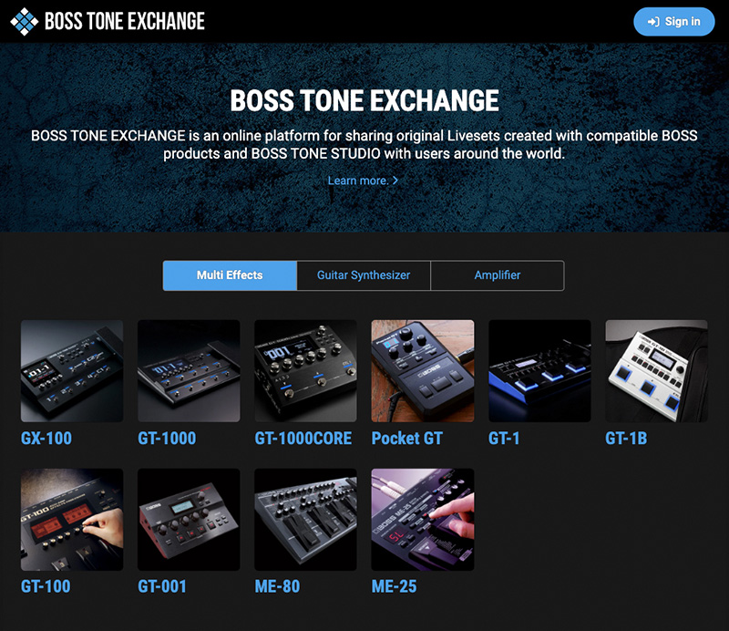 『BOSS TONE EXCHANGE』