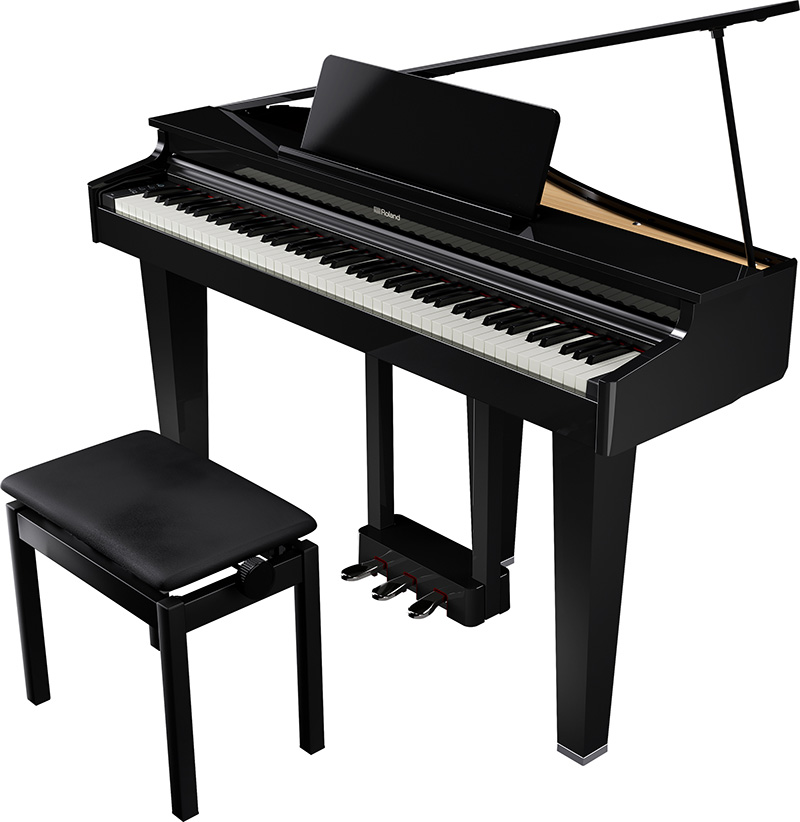 ローランドからグランドピアノの優雅なデザインかつコンパクト・サイズのキャビネットに同社最新の音源、鍵盤、ペダルを備え、自宅でも本格的な演奏を楽しめるデジタル・グランドピアノ「GP-3」がリリースされた。