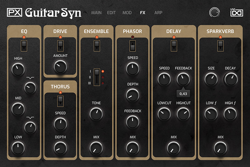 UVIから元祖ギターシンセをベースにした音源「PX GUITAR SYN」がリリースされた