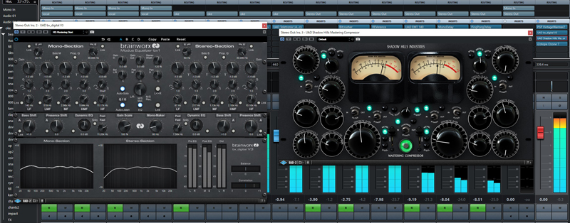 「Brainworx bx_digital V3 EQ Collection」と「Shadow Hills Mastering Compressor プラグイン」