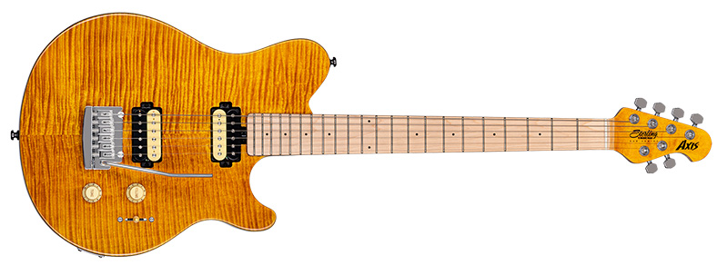Sterling by Music Man「AXIS FLAME MAPLE TOP」(Trans Gold)