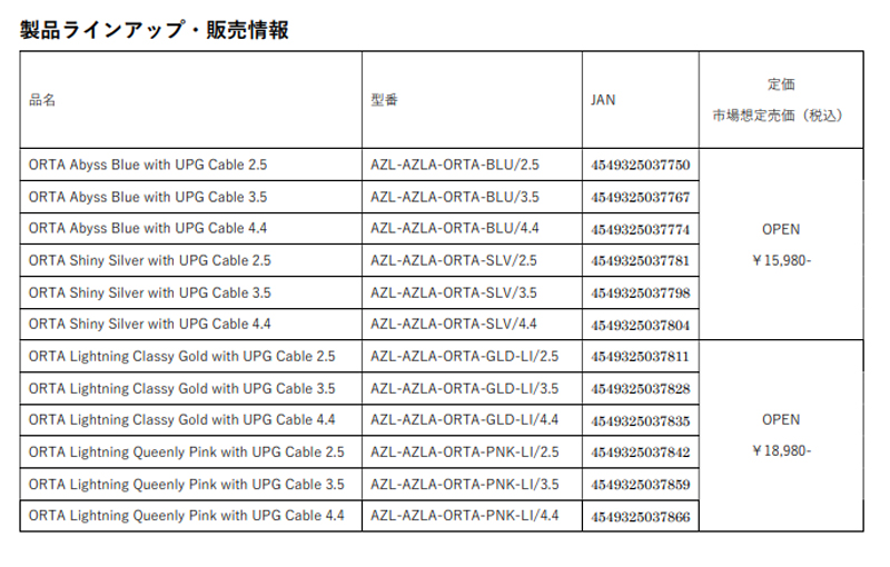 AZLA ORTA 特別限定パッケージ版