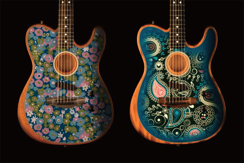 フェンダーミュージック、人気のアコスタソニックに数量限定デザインが登場！ 『AMERICAN ACOUSTASONIC® TELECASTER® BLUE PAISLEY / BLUE FLOWER』