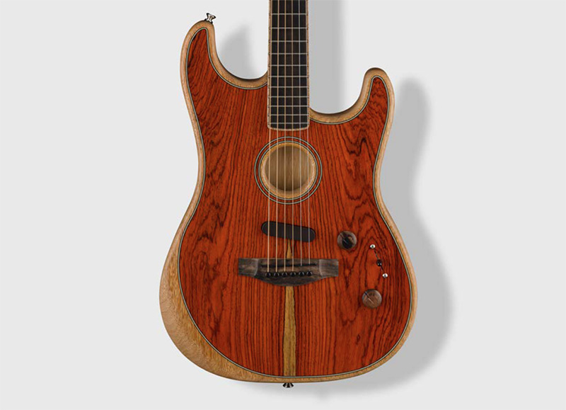 「AMERICAN ACOUSTASONIC STRATOCASTER®」に稀少なココボロ材を使⽤した⾼級感あふれるモデル