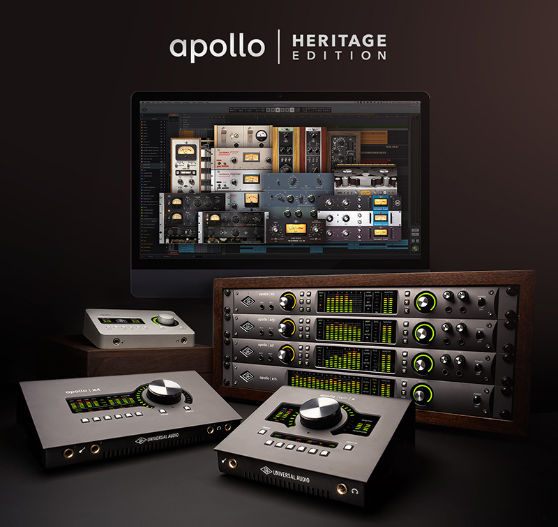 フックアップ、Apolloデスクトップモデル（Apollo x4を除く）6製品に、$1,300以上の人気プラグインをはじめからバンドルした「Heritage Edition」をリリース！