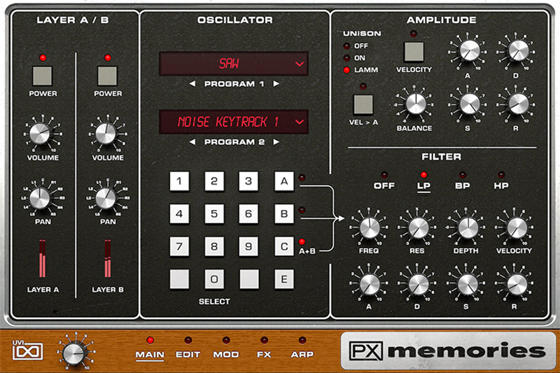 UVI、「PX Memories」をリリース！（LAMMベースの完璧なアナログポリフォニックシンセ音源）