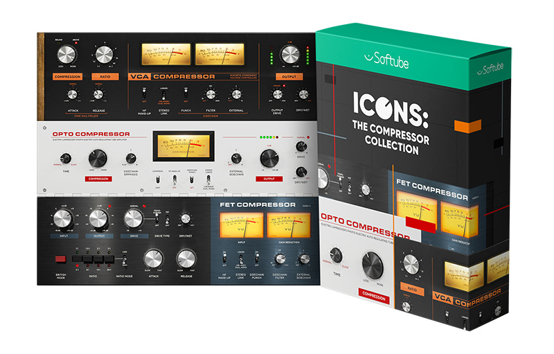 エムアイセブンジャパン、Softube「FET Compressor Mk II」「OPTO Compressor」「VCA Compressor」「ICONS: The Compressor Collection」をリリース！