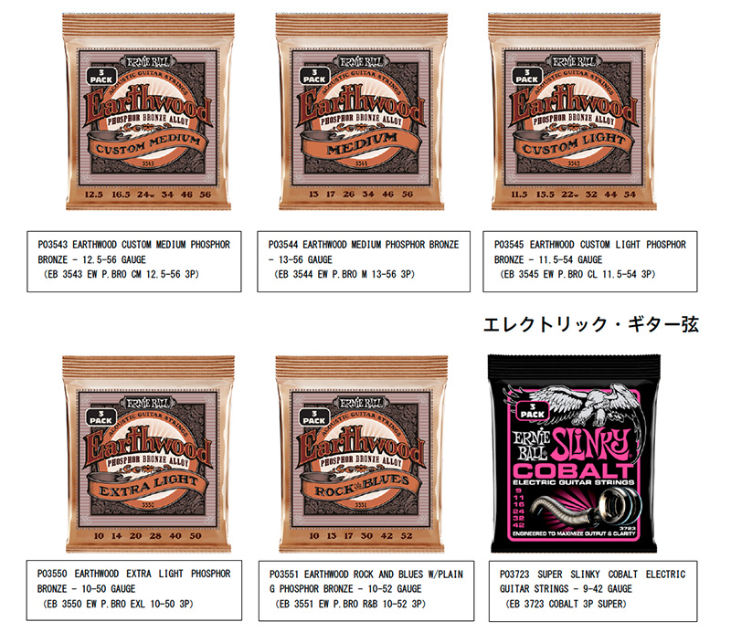 コルグからERNIE BALL「ERNIE BALL STRINGS 3 PACK SET」がリリースされた。