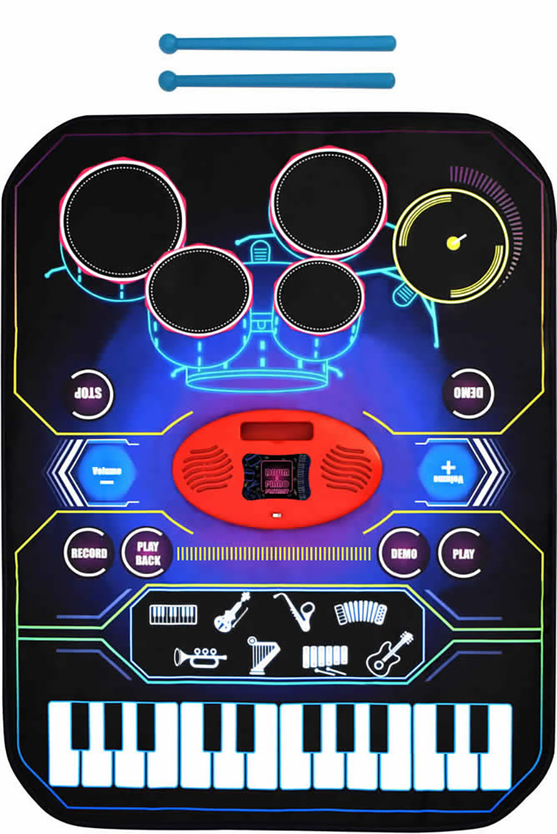 onetone「OTSPM-01DR」 ピアノとドラムが一緒に楽しめる簡単で楽しいドラム&ピアノサウンドマット